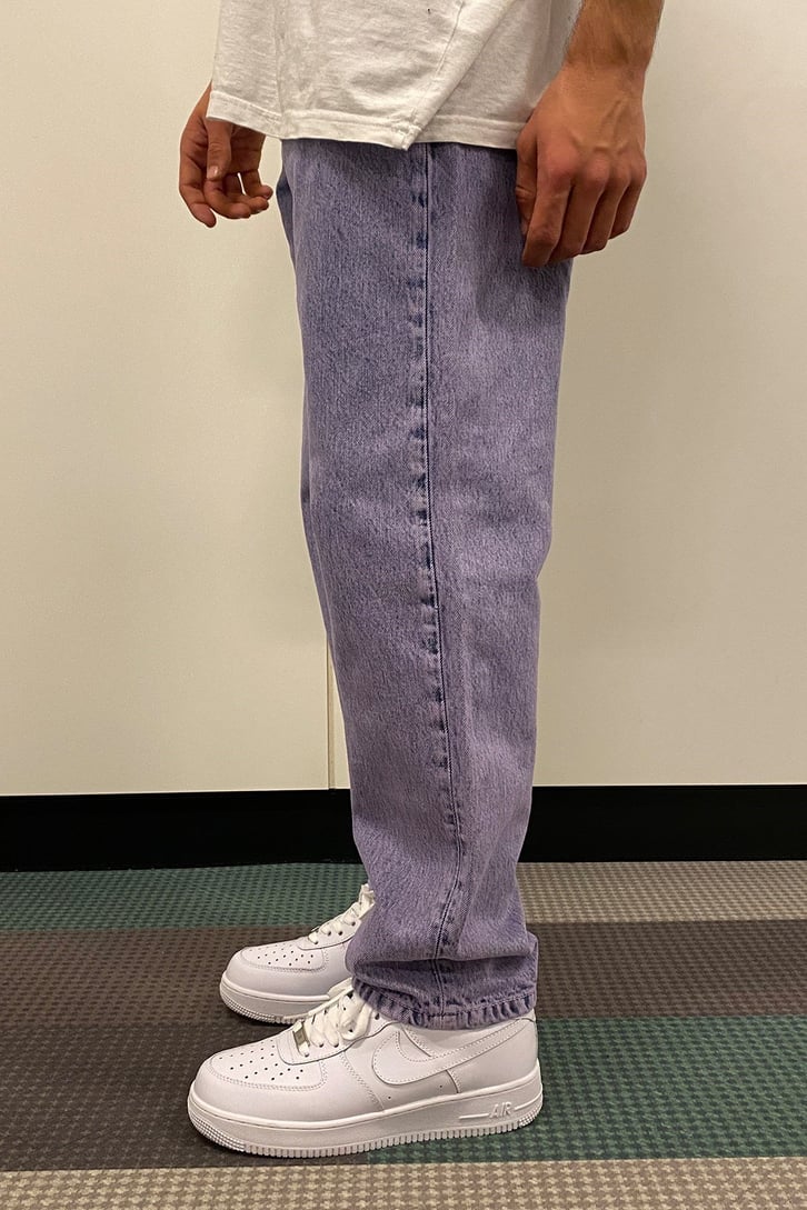 MAVİ MOR TAŞLAMALI URBAN STYLE LOSSE FIT JEAN