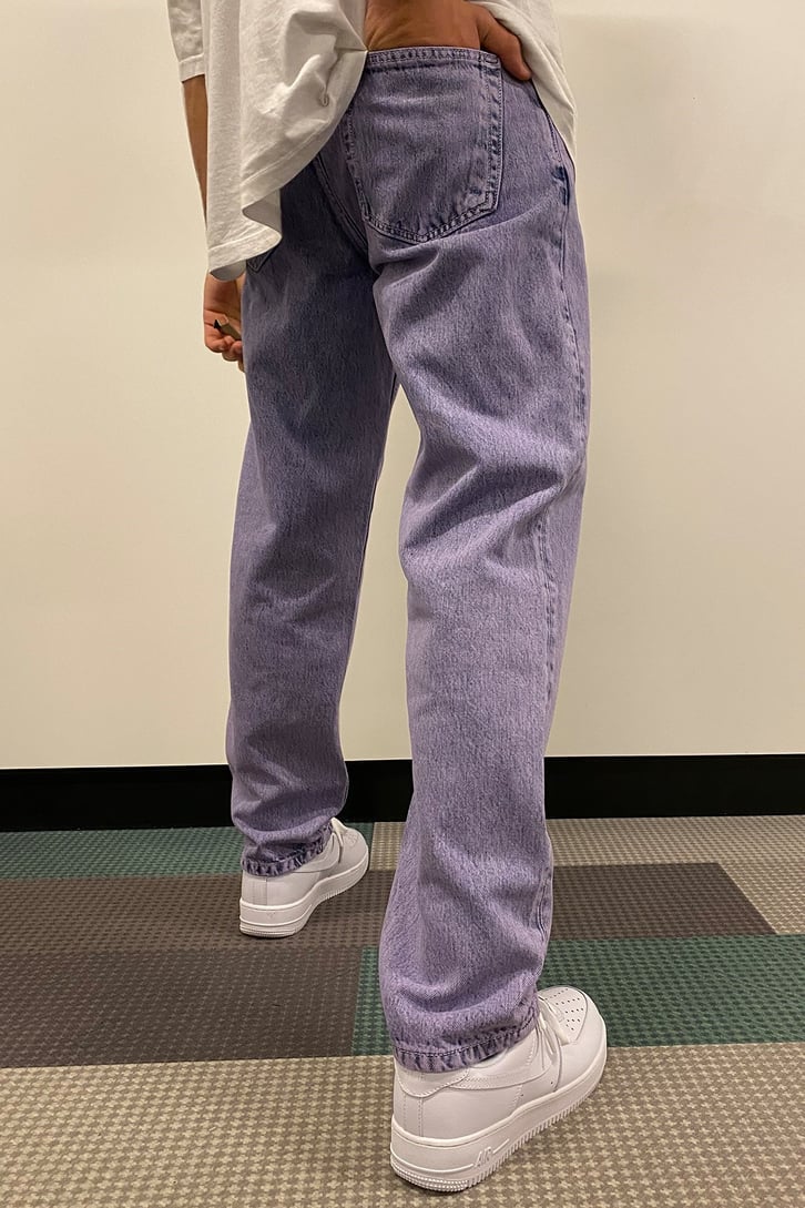 MAVİ MOR TAŞLAMALI URBAN STYLE LOSSE FIT JEAN