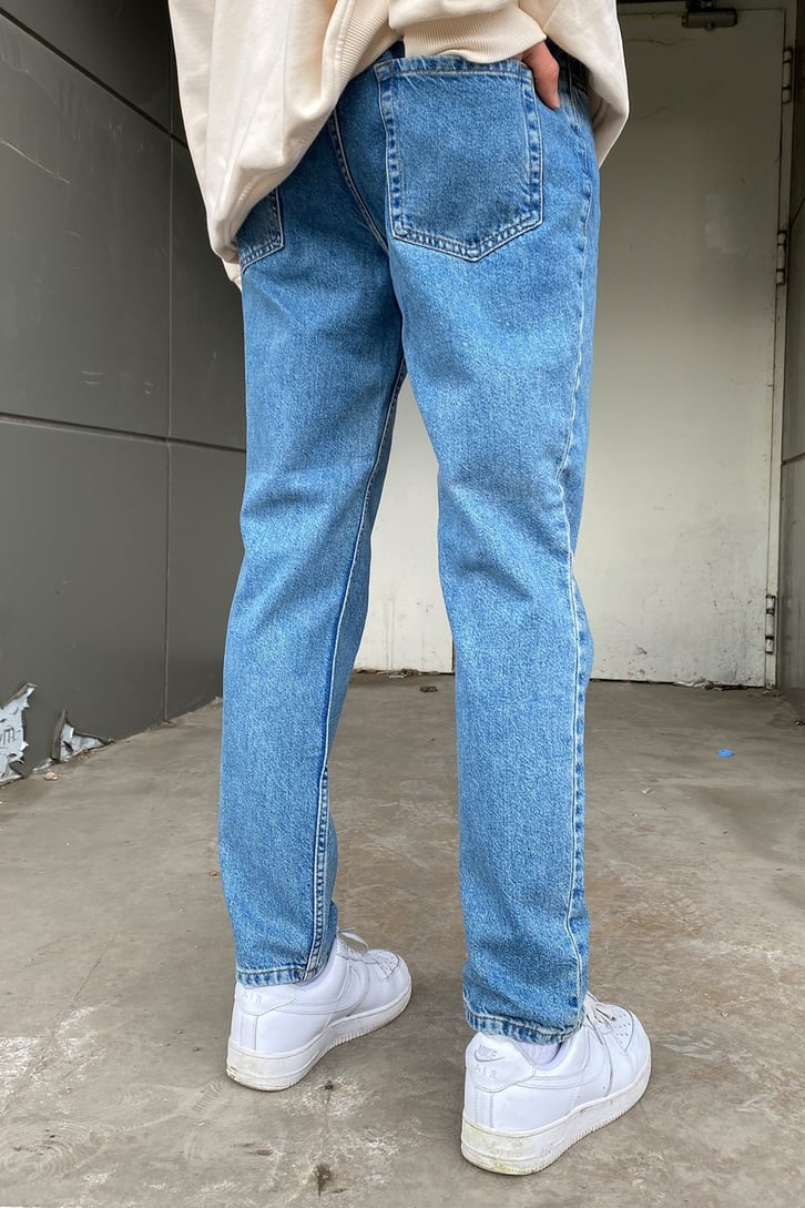 Mavi Taşlamalı Premium Losse Fit Jean