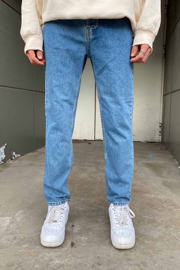 Mavi Taşlamalı Premium Losse Fit Jean