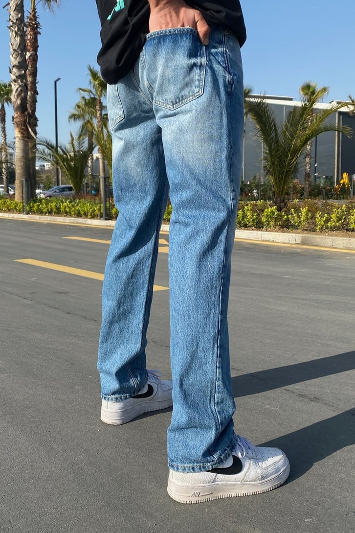 Mavi Taşlamalı Regular Fit Jean