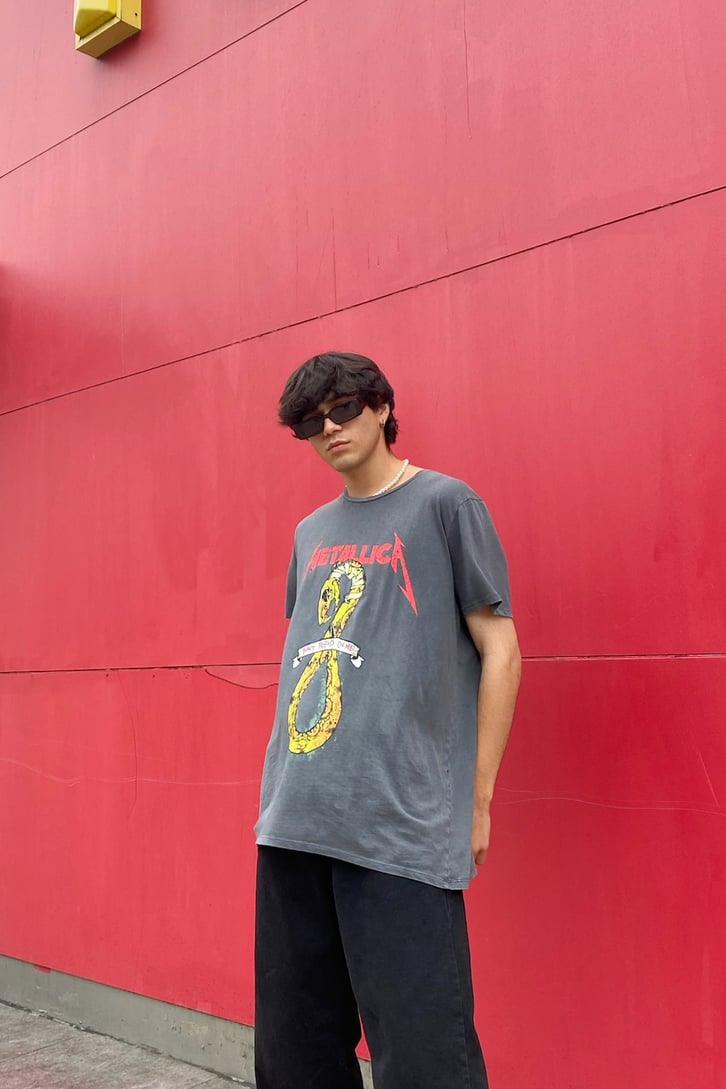 Metalica Acid Wash Oversize Tshirt