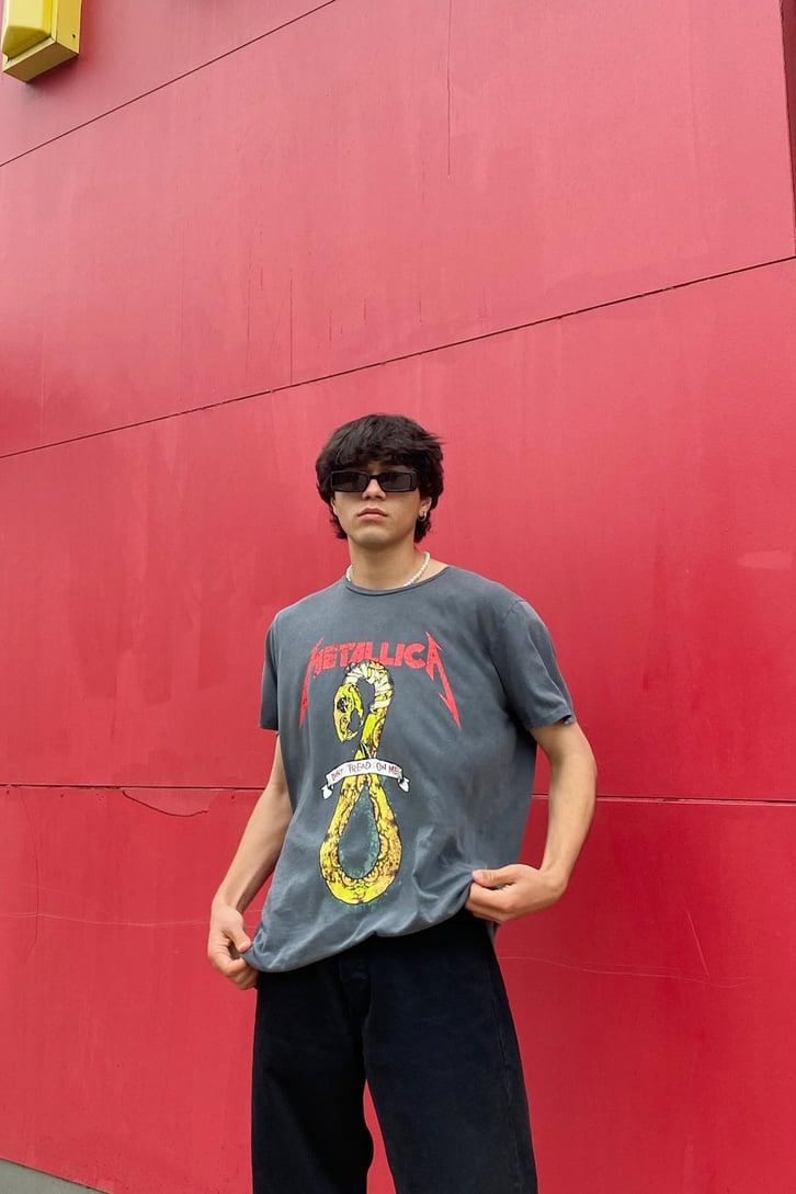 Metalica Acid Wash Oversize Tshirt
