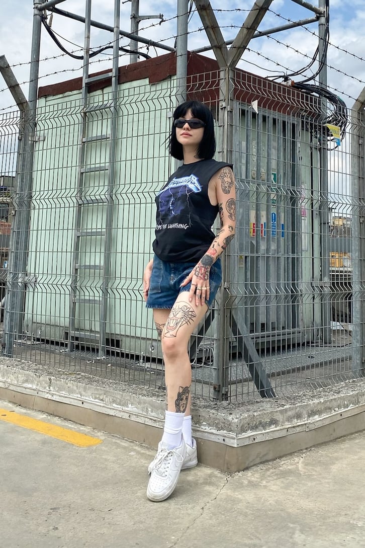 Metallica Baskılı Siyah Kolsuz Tshirt