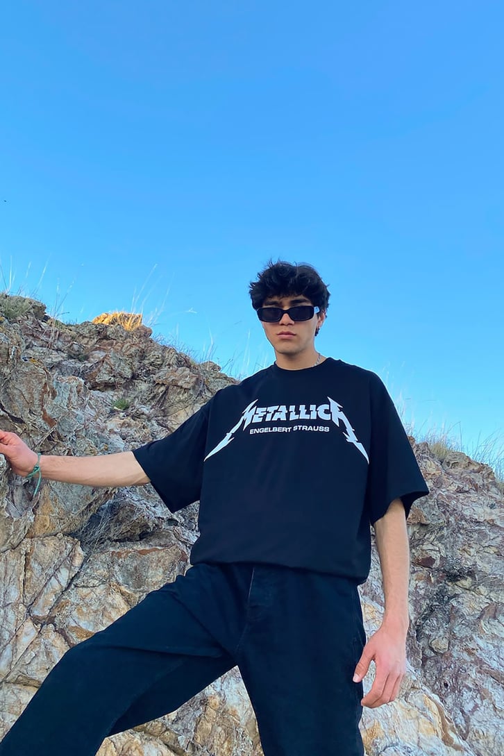 Metallica Baskılı Siyah Oversize Tshirt