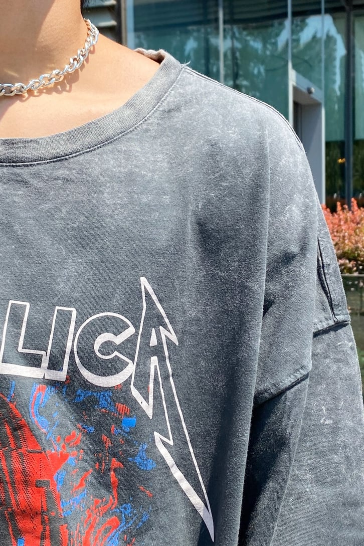 Metallica Justice Acid Wash Oversize Tshirt