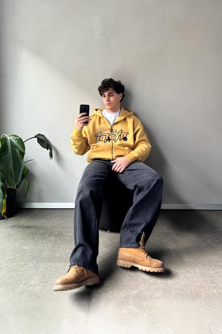 Metropolis Nakışlı Zip Hoodie