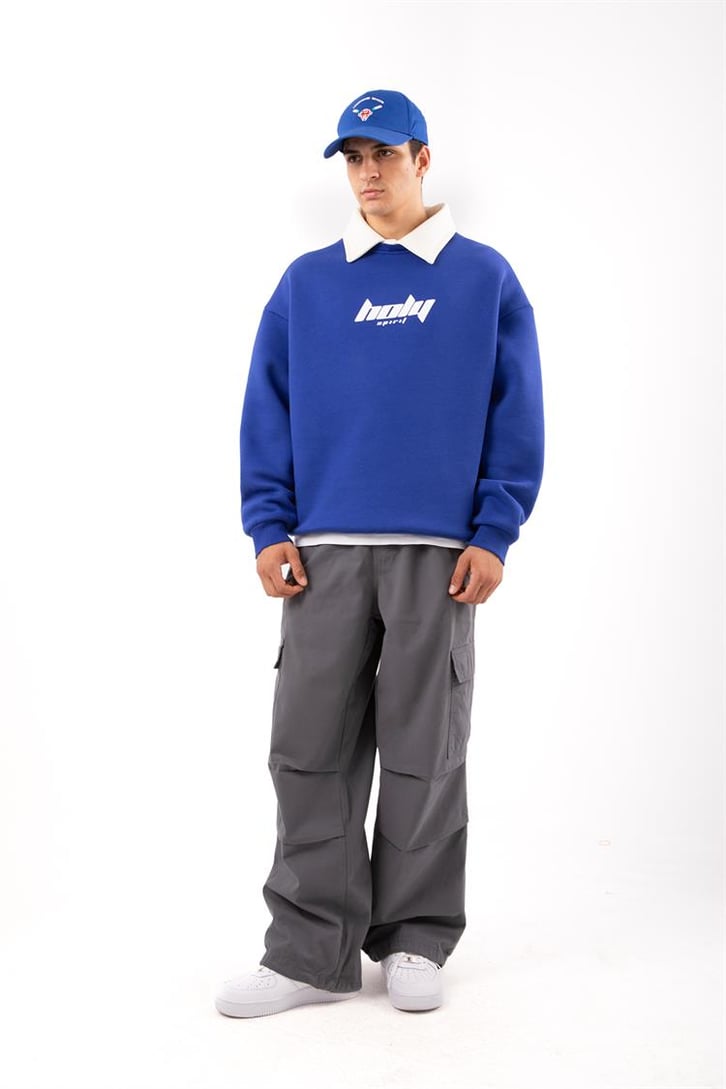 Mid90's Yaka Oversize Mavi Sweatshirt