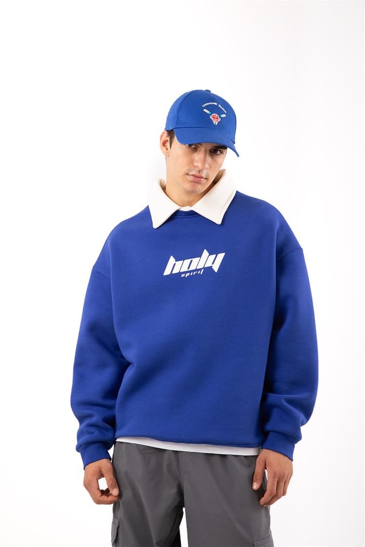 Mid90's Yaka Oversize Mavi Sweatshirt