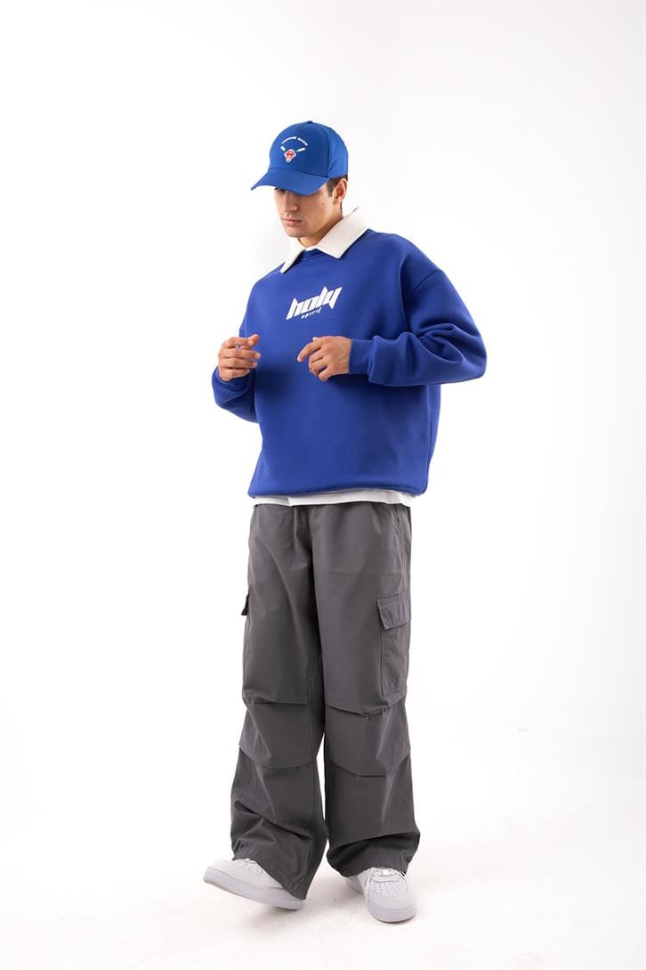 Mid90's Yaka Oversize Mavi Sweatshirt