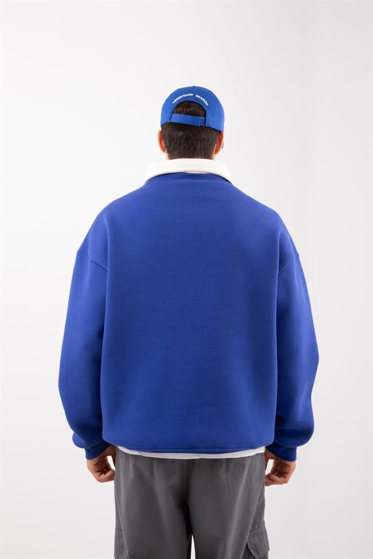 Mid90's Yaka Oversize Mavi Sweatshirt