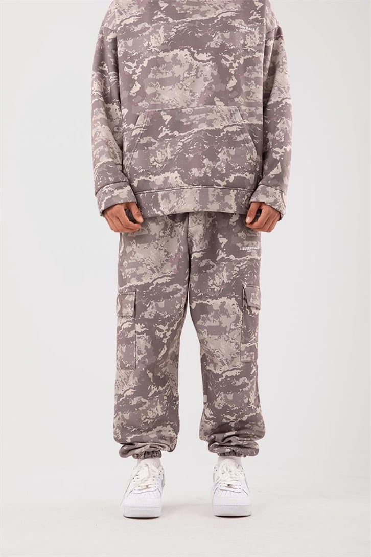 Military Desenli Oversize Bej Eşofman Takımı