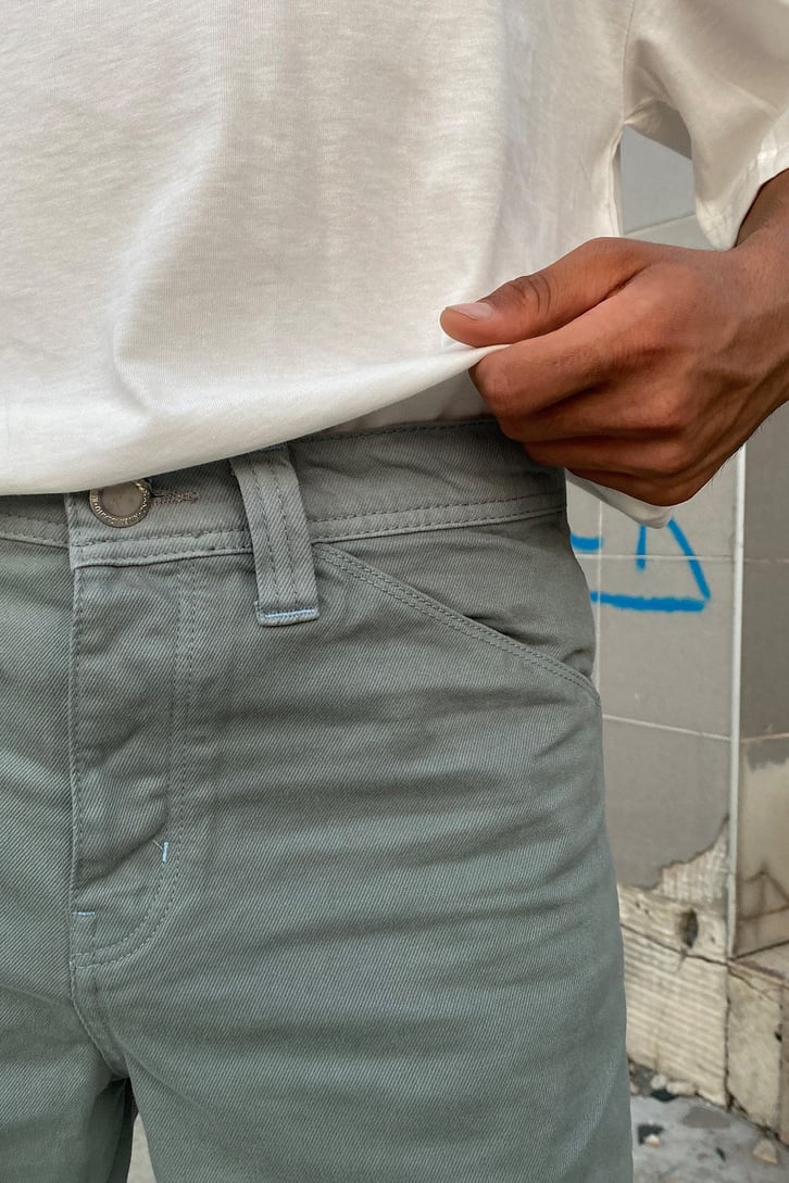 Mini Cep Detay Su Yeşili Regular Fit Jean