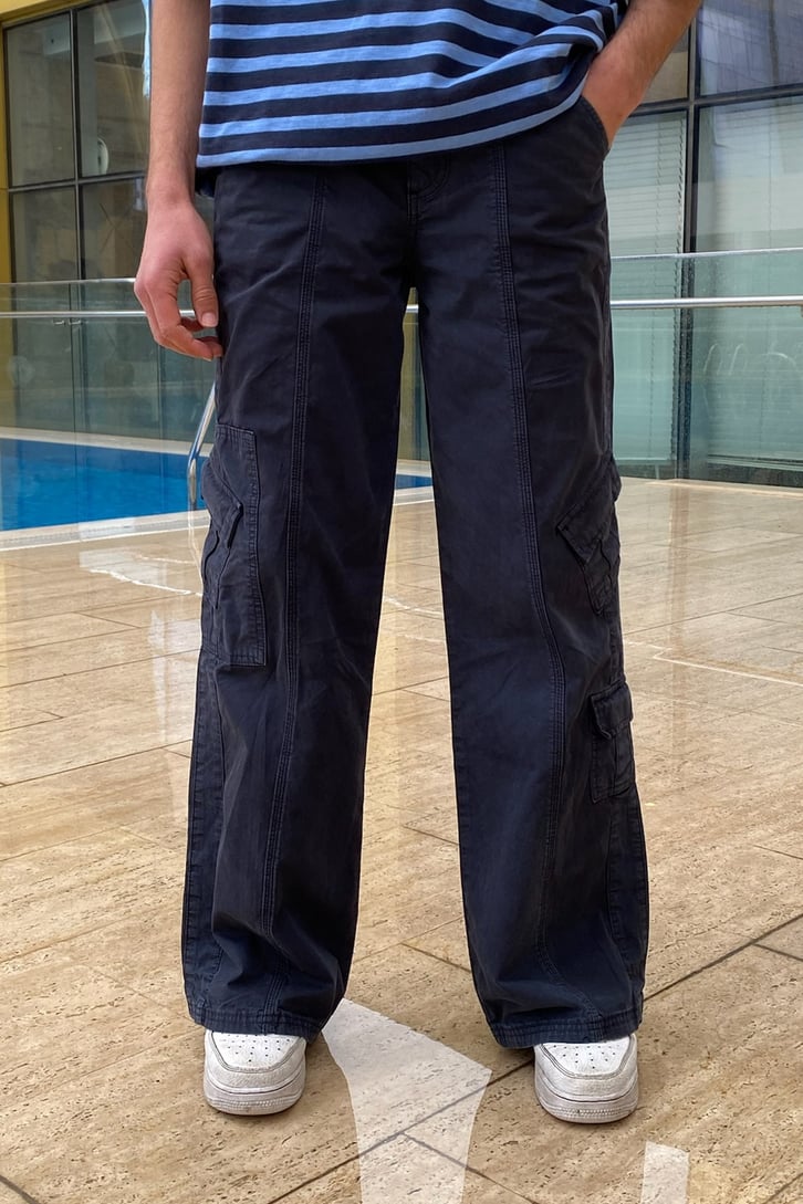 Mini Cep Extra Baggy Fit Navy Blue Pants