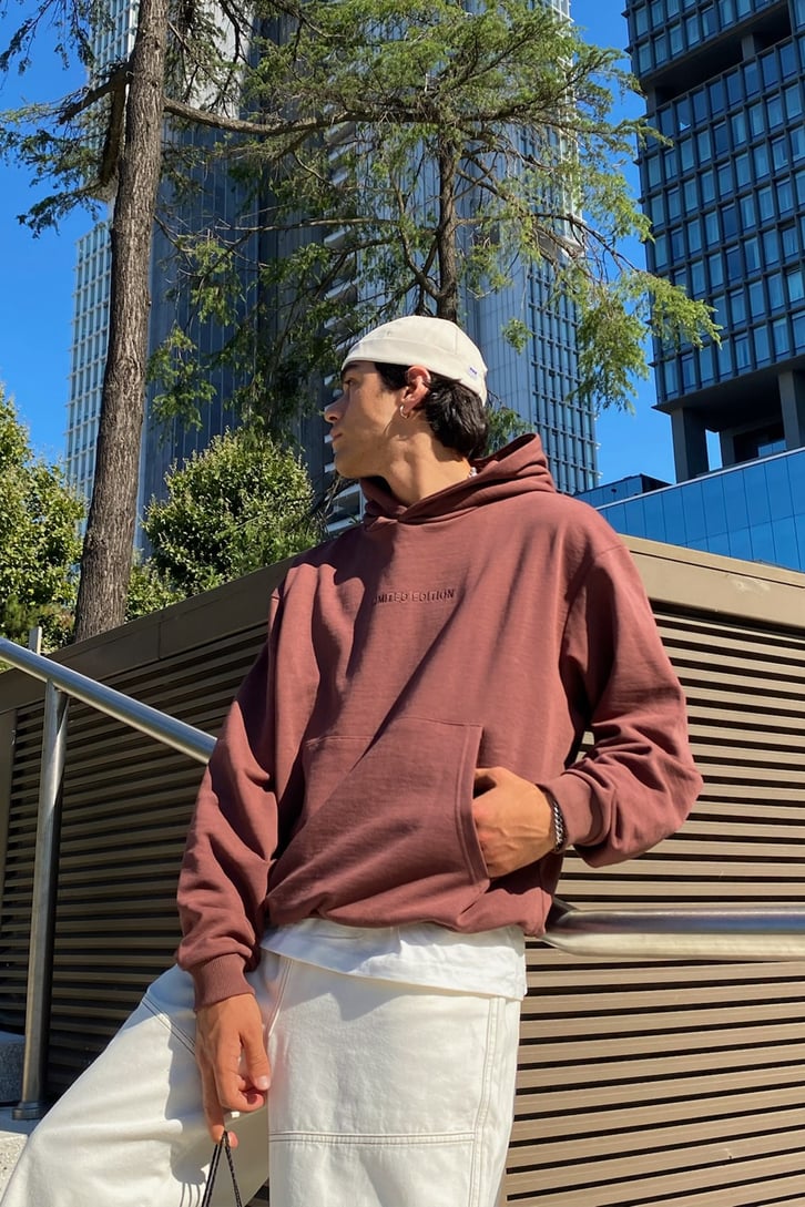 Mini Chest Logo Kahverengi Oversize Sweatshirt