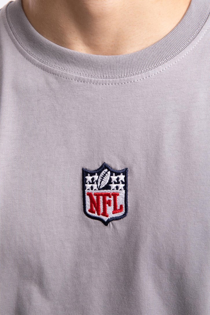 Mini Logo Nakışlı Buz Gri Oversize Tshirt