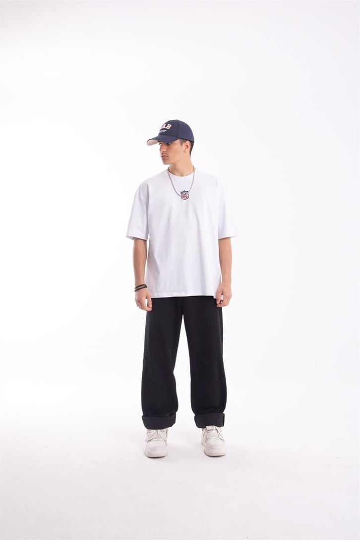 Mini Logo Nakışlı Oversize Tişört