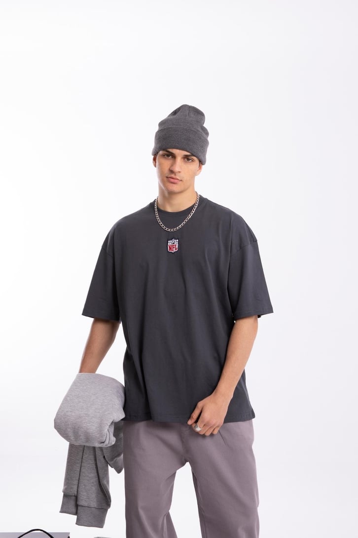 Mini Logo Nakışlı Oversize Tshirt