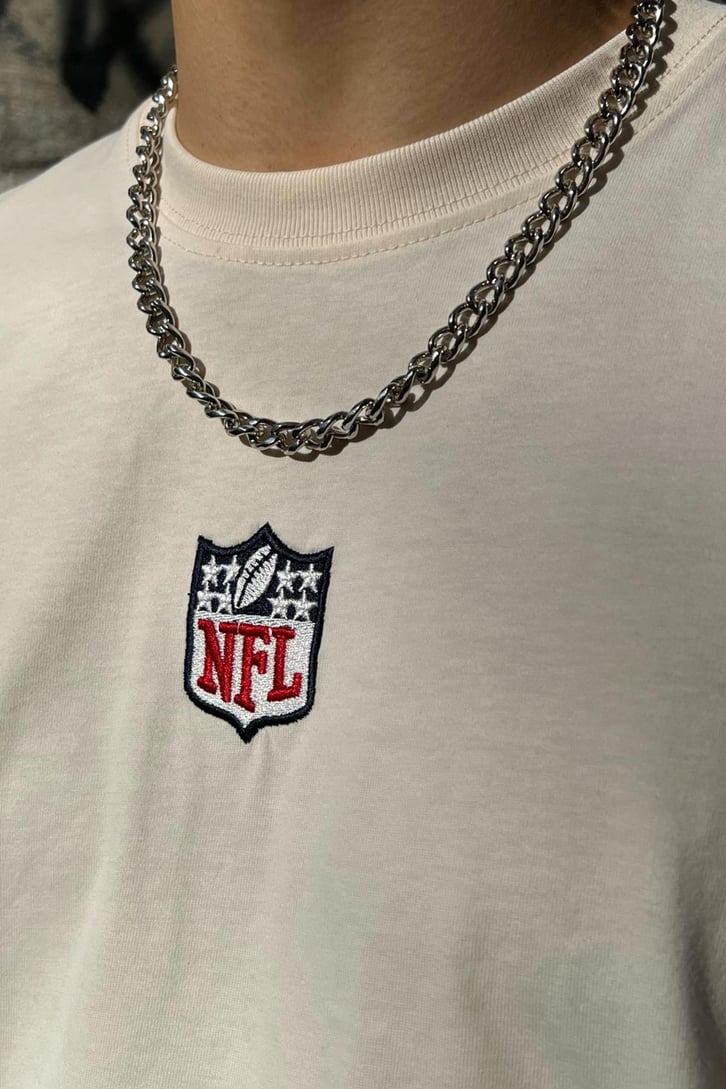 Mini Logo Nakışlı Taş Rengi Oversize Tshirt
