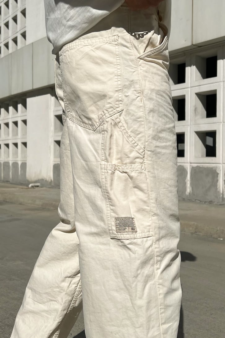 Mini Pocket Krem Baggy Pantolon