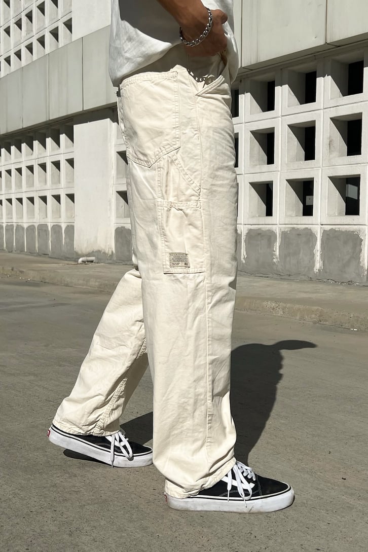 Mini Pocket Krem Baggy Pantolon