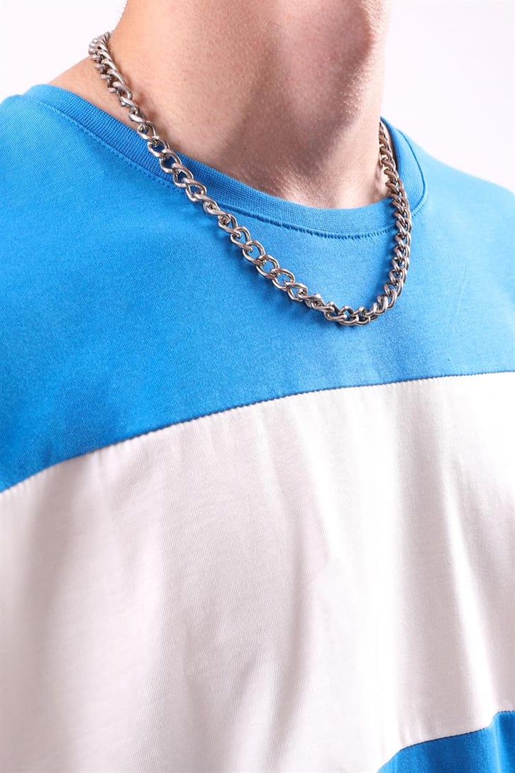 Mini Text Baskılı Çizgili Oversize Tshirt