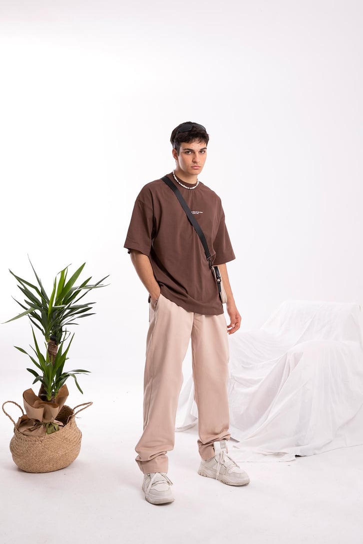 Mini Text Baskılı Oversize Tshirt