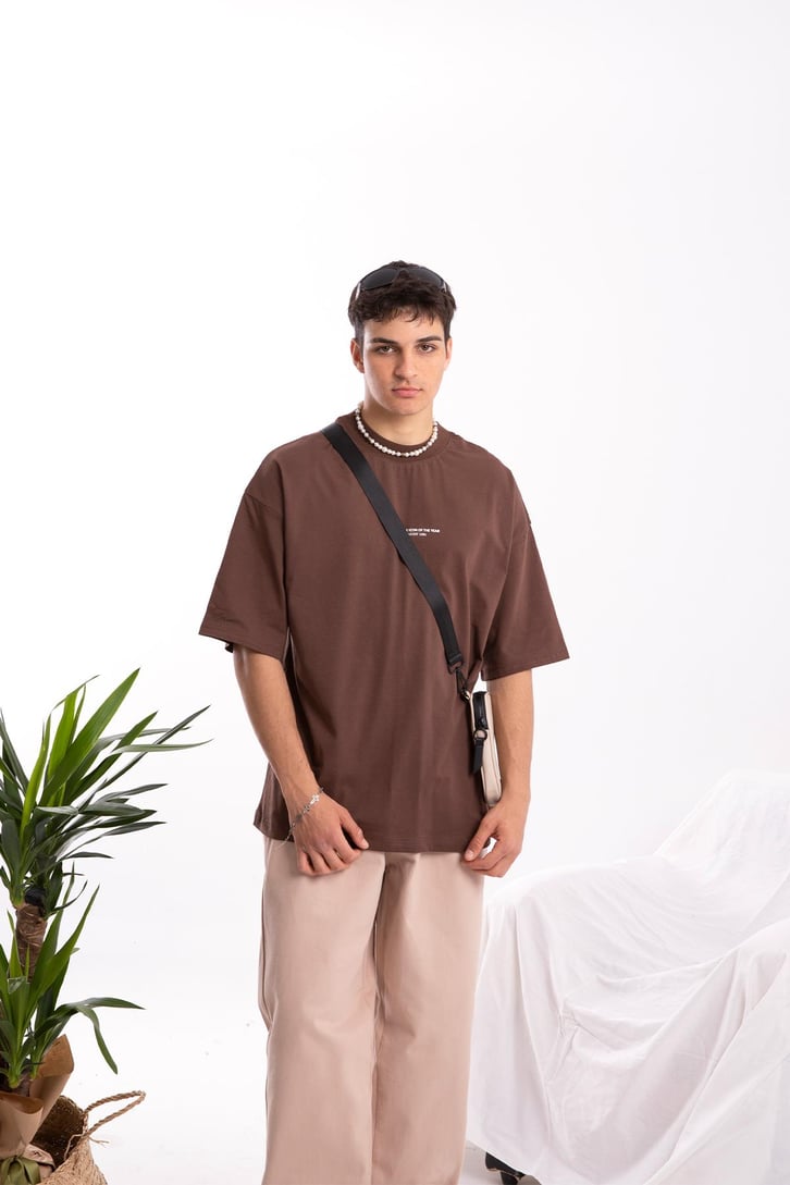Mini Text Baskılı Oversize Tshirt