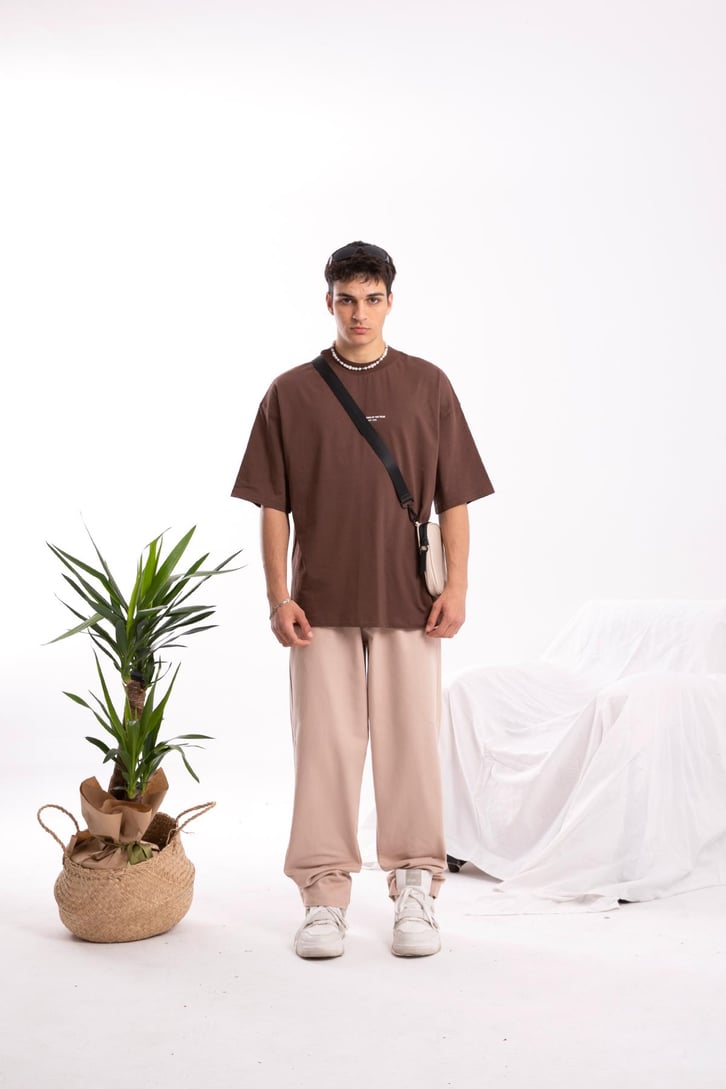Mini Text Baskılı Oversize Tshirt
