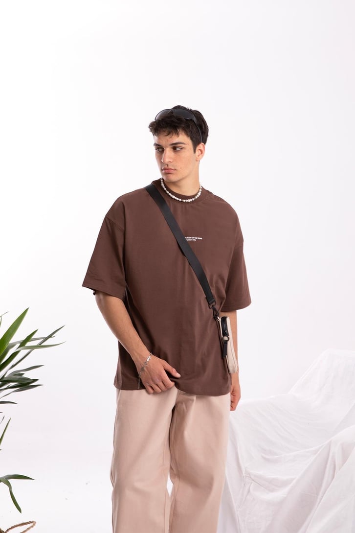 Mini Text Baskılı Oversize Tshirt