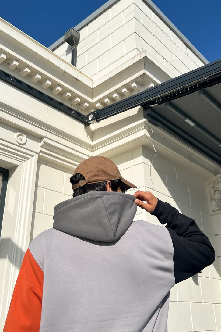 Mini Text Baskılı Parçalı Oversize Sweatshirt