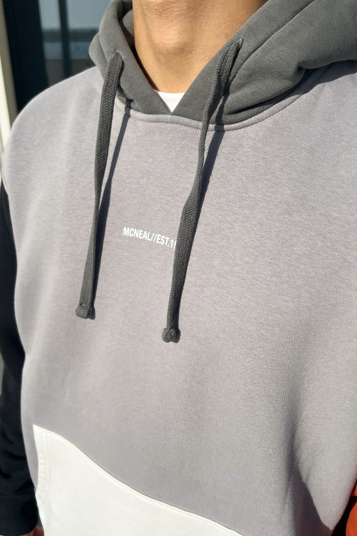 Mini Text Baskılı Parçalı Oversize Sweatshirt