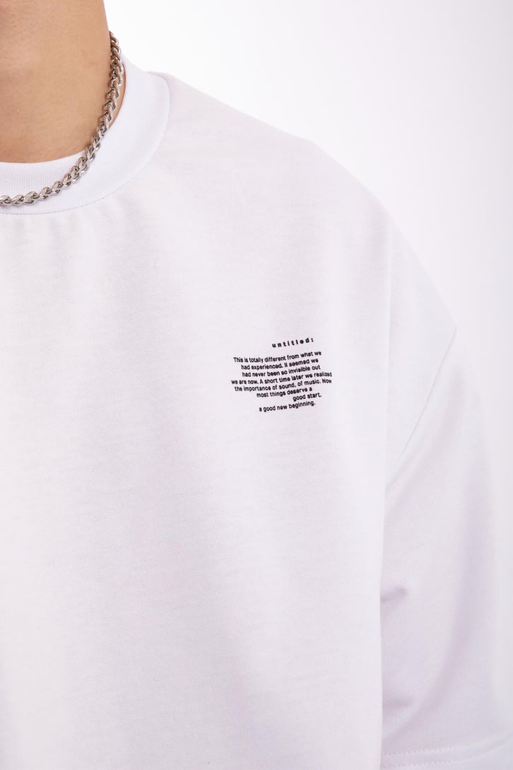 Mini Text Printed Oversize Tshirt