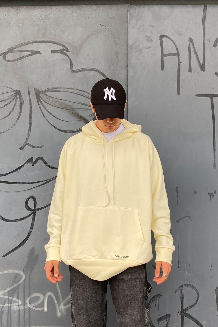 MİNİMAL BASKILI OVERSIZE BASIC HOODIE