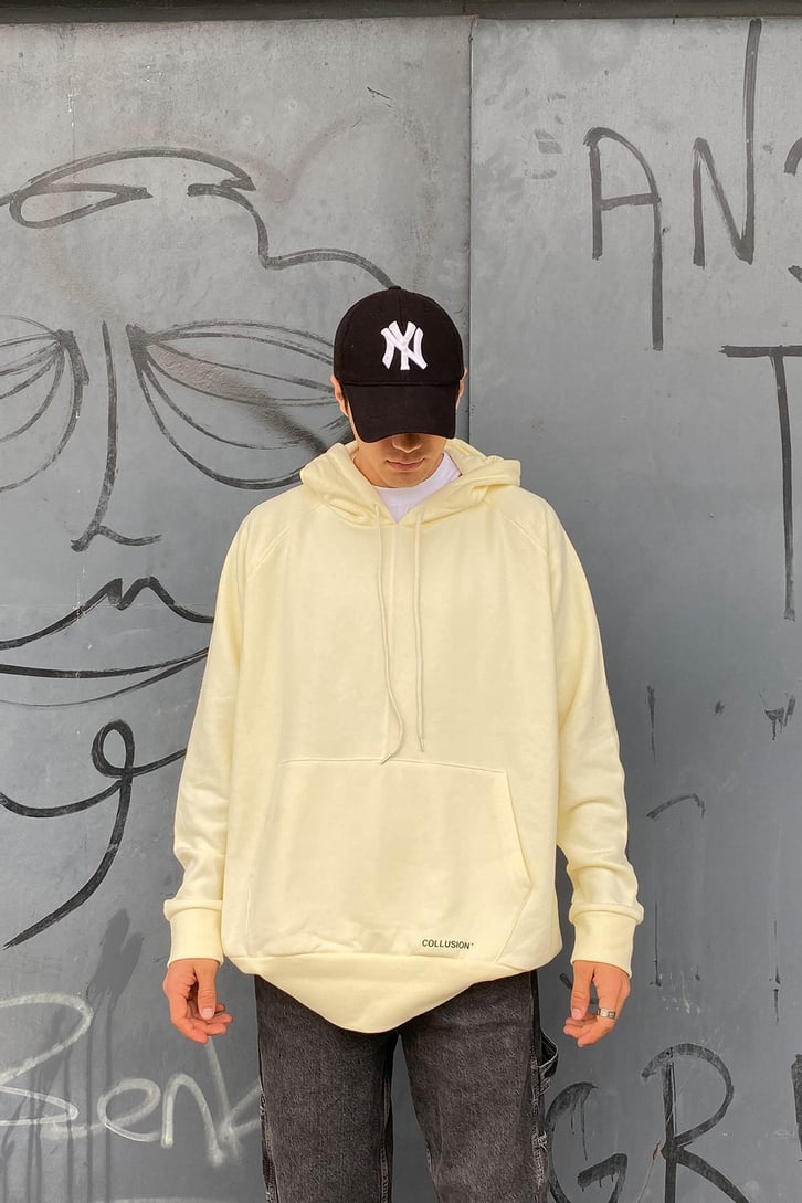 MİNİMAL BASKILI OVERSIZE BASIC HOODIE
