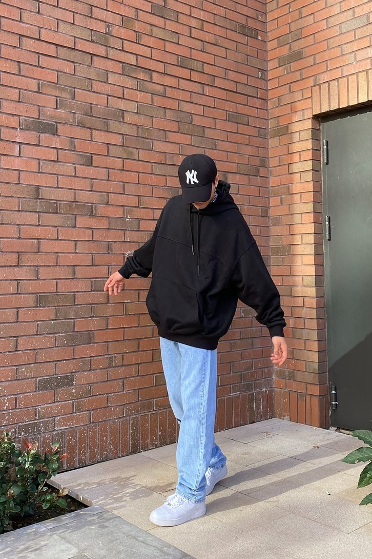 MINIMAL GÖĞÜS LOGOLU OVERISZE HOODIE