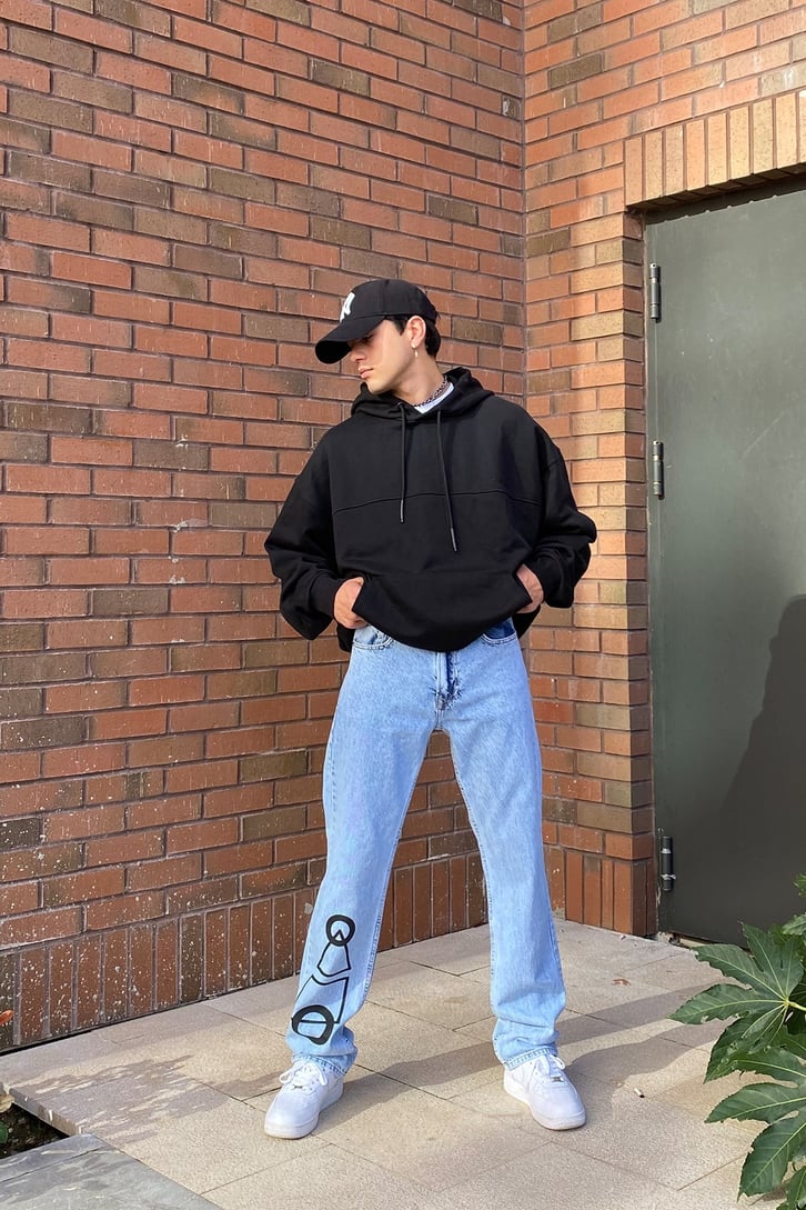 MINIMAL GÖĞÜS LOGOLU OVERISZE HOODIE