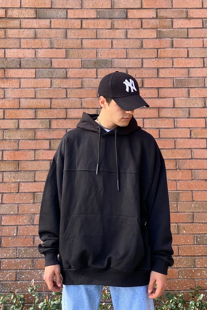 MINIMAL GÖĞÜS LOGOLU OVERISZE HOODIE