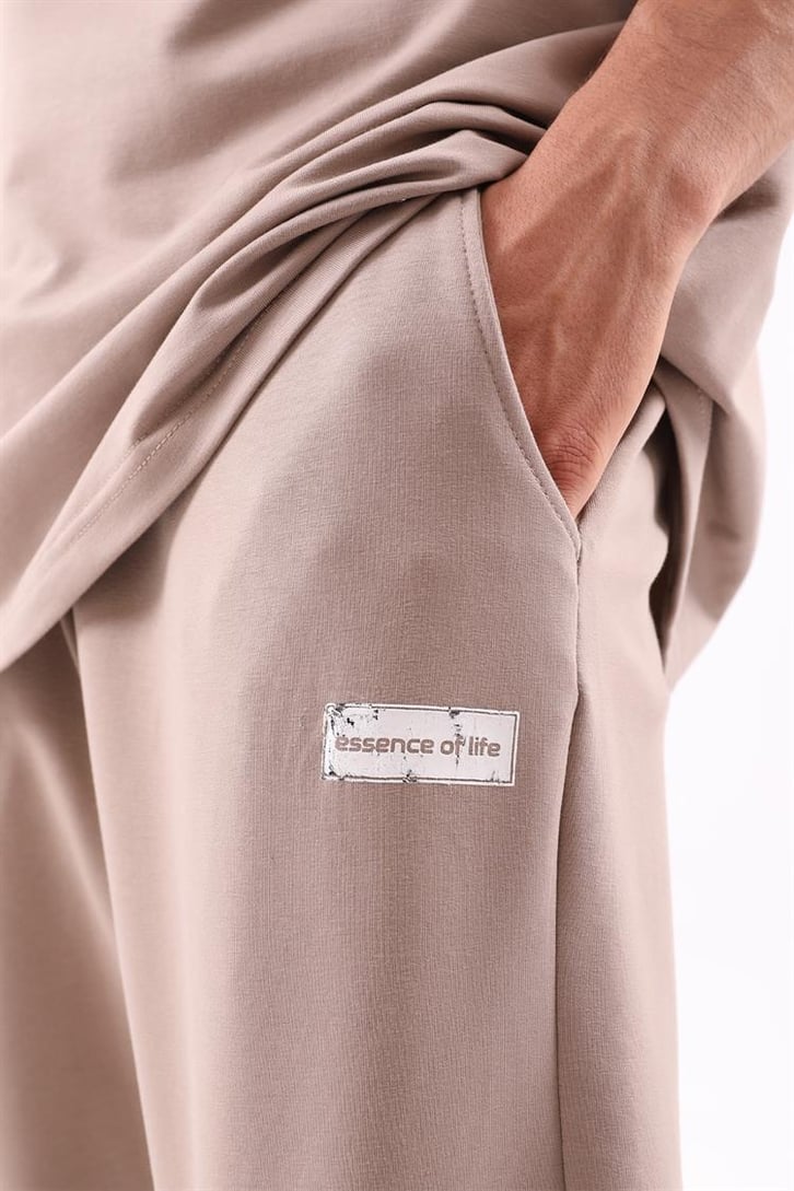Minimal Logo Baskılı Vizon Eşofman Takımı
