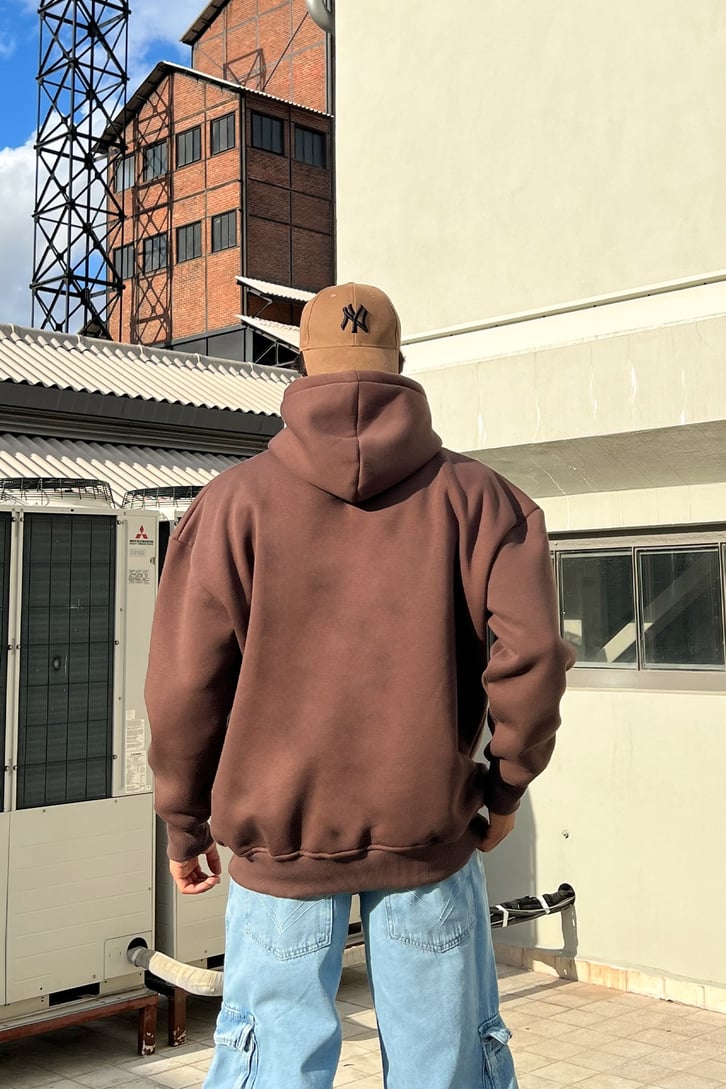 Minimal Text Baskılı Oversize Sweatshirt