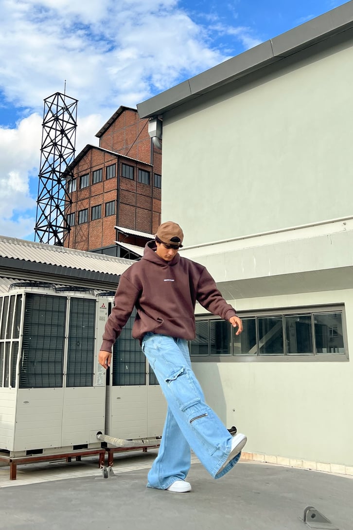 Minimal Text Baskılı Oversize Sweatshirt