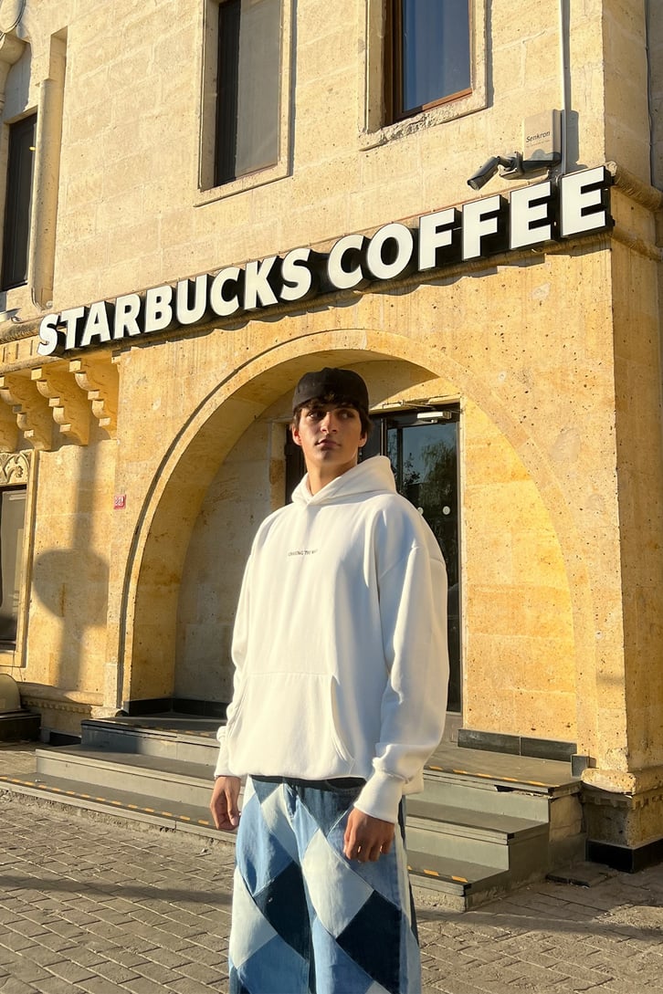 Minimal Text Baskılı Oversize Sweatshirt
