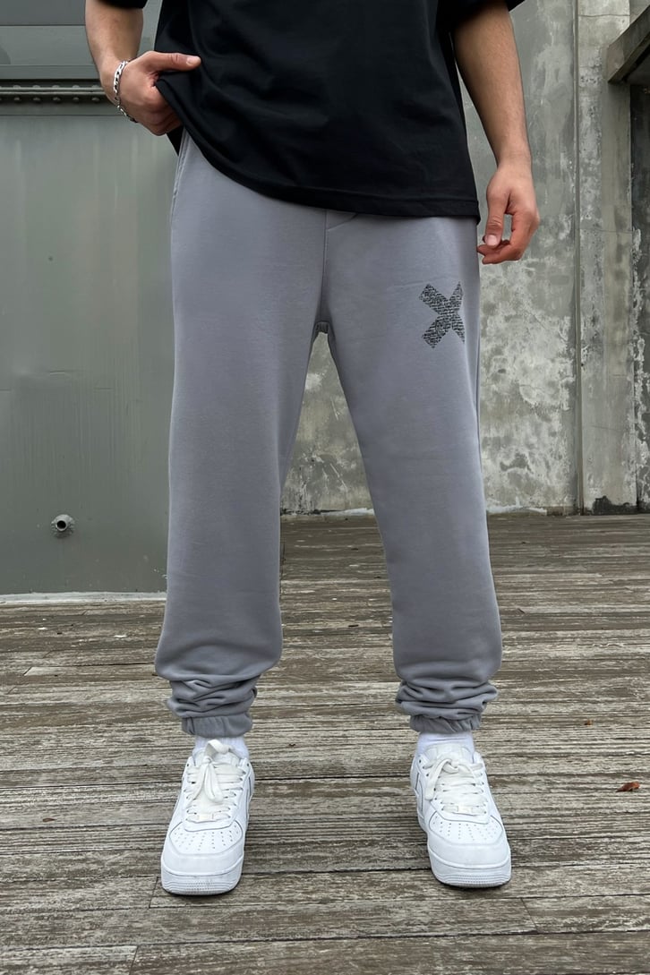 Minimal X Baskılı Jogger Fit Eşofman