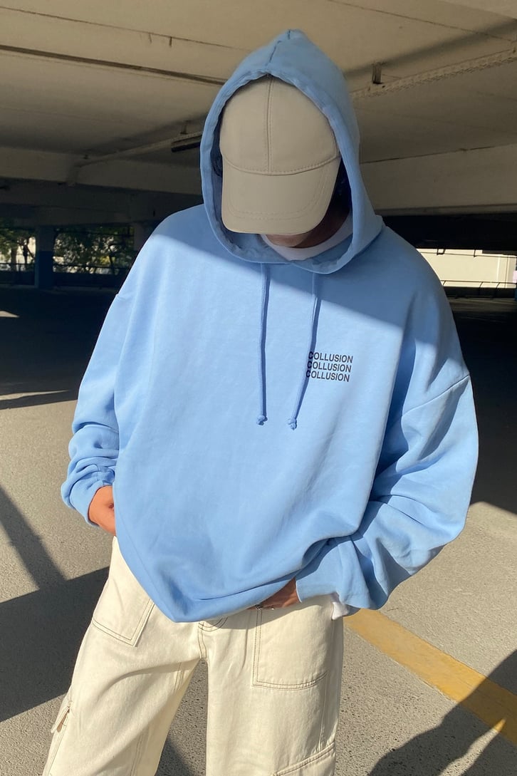 MİNİMAL YAZI BASKILI OVERSIZE HOODIE