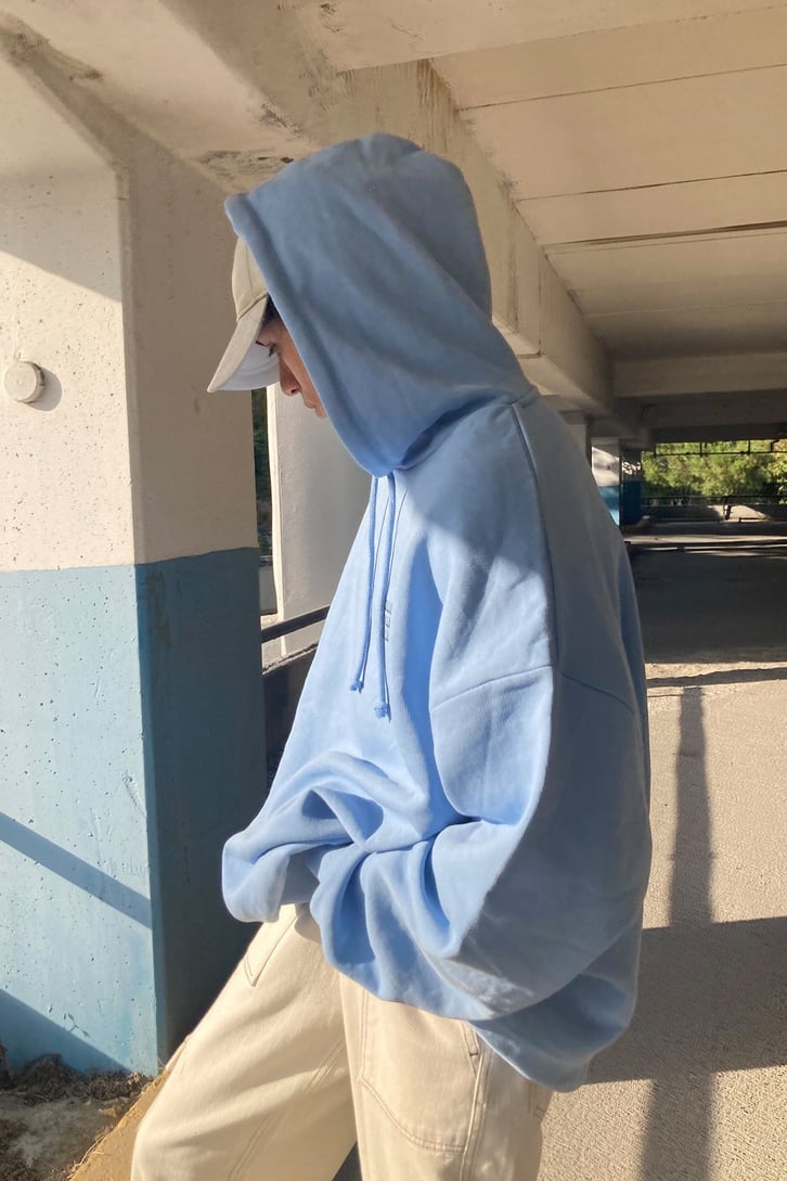 MİNİMAL YAZI BASKILI OVERSIZE HOODIE