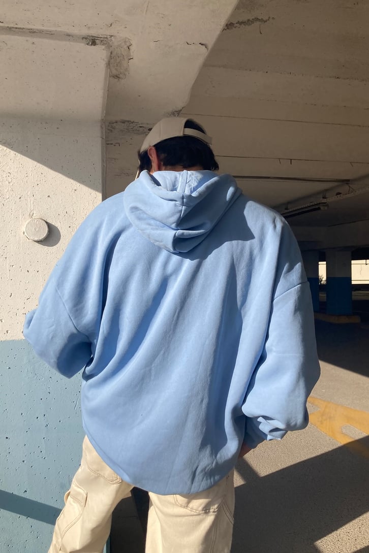 MİNİMAL YAZI BASKILI OVERSIZE HOODIE