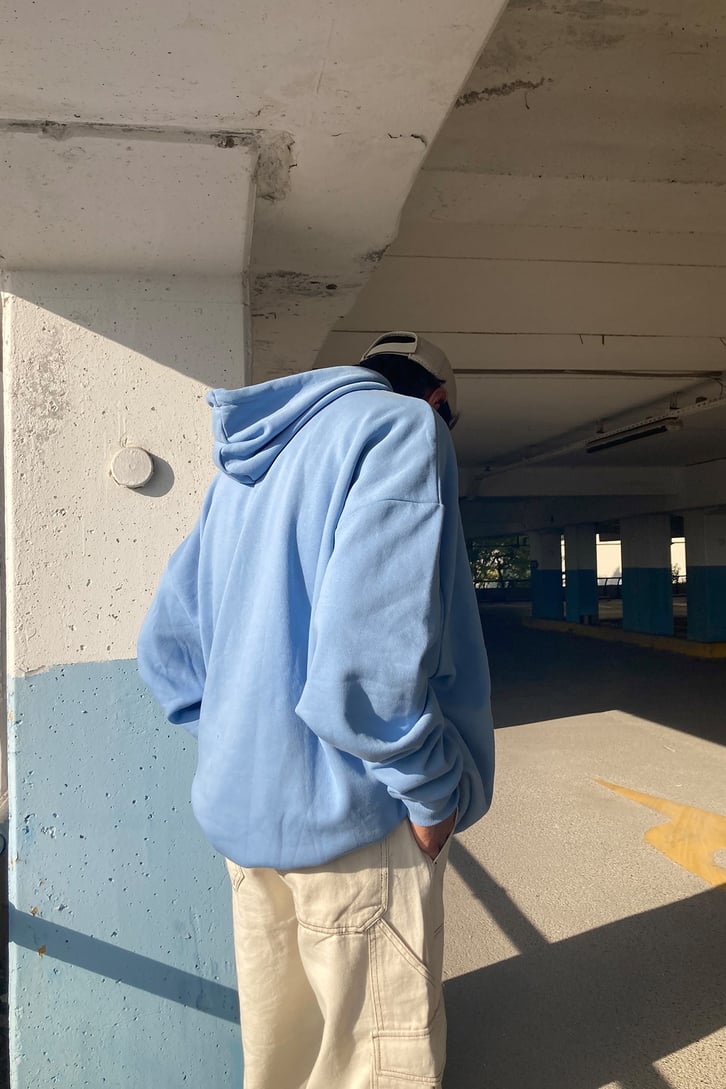 MİNİMAL YAZI BASKILI OVERSIZE HOODIE