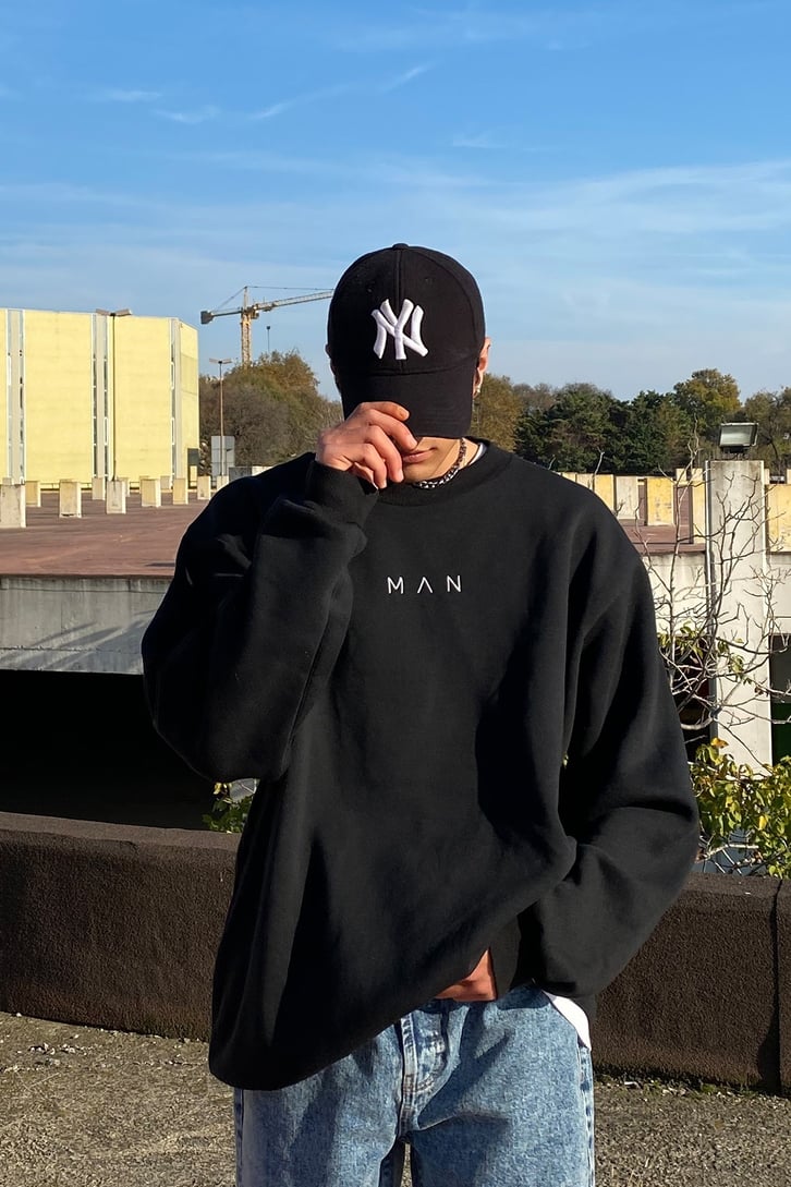 MİNİMAL YAZI BASKILI OVERSIZE SWEATSHIRT