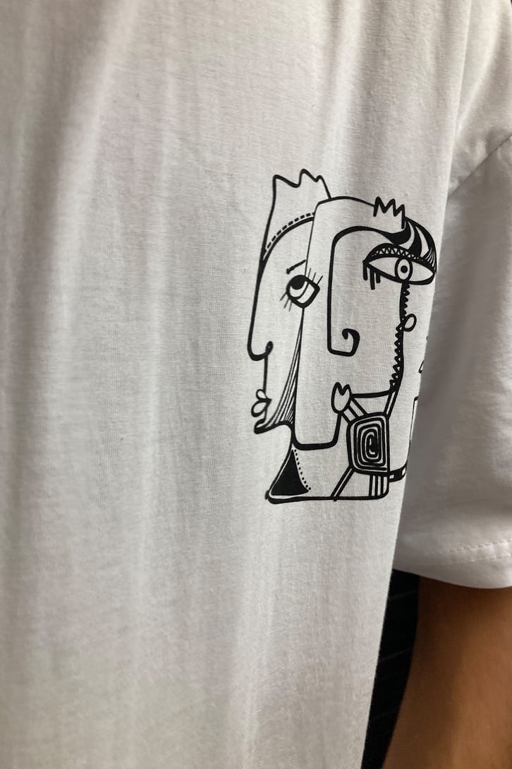 Mixed Colour Spray Painted Oversize Tshirt