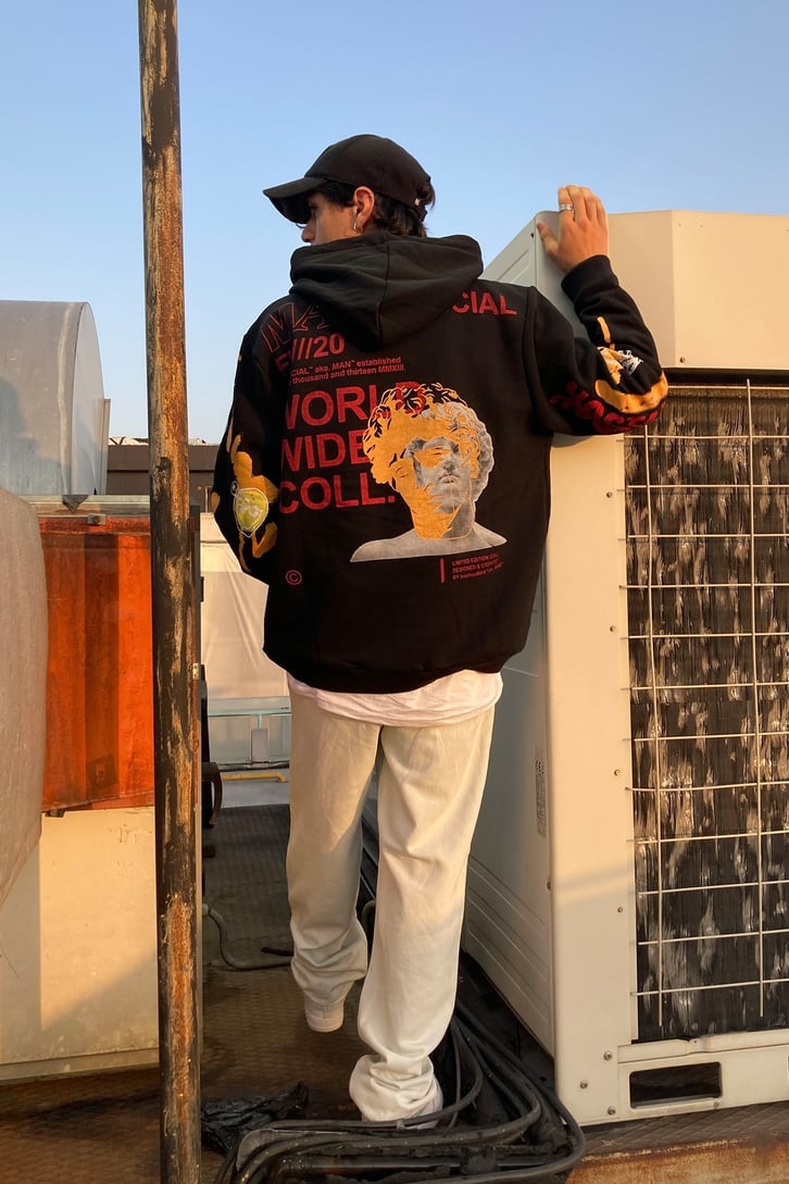 Mixed Pattern Oversize Hoodie